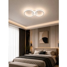 Modavize Ares Beyaz Modern Tasarımlı 2li LED Plafonyer Avize -Oturma Odası - Yatak Odası - Giyinme Odası - Koridor - Mutfak LED Plafonyer Avize