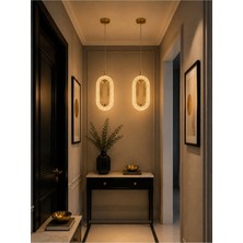 Modavize Eleni Modern Tasarım 2 Adet Gold 3 Renk (Sarı Günışığı ve Beyaz) - Ledli Banyo - Mutfak - Salon Ledli Sarkıt