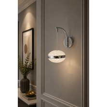Modavize Yonca Modern Tasarım Krom Renk Gün Işığı - Ledli Banyo - Mutfak - Salon Ledli Duvar Aplik