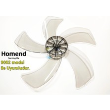 Sern Homend 9002 Modele Uyumlu Vantilatör Pervanesi 16INÇ 5 Kanat 38CM Füme Renk Pls