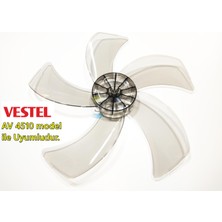 Sern Vestel Av 4510 Modele Uyumlu Vantilatör Pervanesi 16INÇ 5 Kanat 38CM Füme Renk Pls