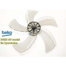 Sern Beko 31655 Av Modele Uyumlu Vantilatör Pervanesi 16INÇ 5 Kanat 38CM Füme Renk Pls
