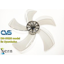 Sern Cvs Dn 91020 Modele Uyumlu Vantilatör Pervanesi 16INÇ 5 Kanat 38CM Füme Renk Pls