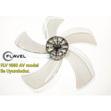 Sern Flavel Flv 1660 Av Modele Uyumlu Vantilatör Pervanesi 16INÇ 5 Kanat 38CM Füme Renk Pls