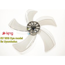Sern King Kv 1816 Oya Modele Uyumlu Vantilatör Pervanesi 16INÇ 5 Kanat 38CM Füme Renk Pls