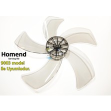 Sern Homend 9003 Modele Uyumlu Vantilatör Pervanesi 16INÇ 5 Kanat 38CM Füme Renk Pls