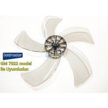 Sern Goldmaster Gm 7922 Modele Uyumlu Vantilatör Pervanesi 16INÇ 5 Kanat 38CM Füme Renk Pls
