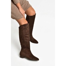 Fox Shoes Z404202702 Kahverengi Süet Klasik Kadın Çizme