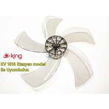 Sern King Kv 1616 Etezyen Modele Uyumlu Vantilatör Pervanesi 16INÇ 5 Kanat 38CM Füme Renk Pls