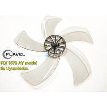 Sern Flavel Flv 1670 Av Modele Uyumlu Vantilatör Pervanesi 16INÇ 5 Kanat 38CM Füme Renk Pls