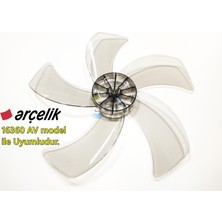 Sern Arçelik 16370 Av Modele Uyumlu Vantilatör Pervanesi 16INÇ 5 Kanat 38CM Füme Renk Pls