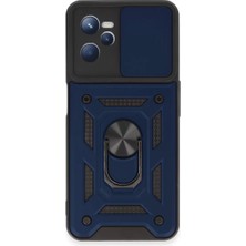 Realme C35 Uyumlu Kılıf Pars Lens Yüzüklü Silikon - Lacivert