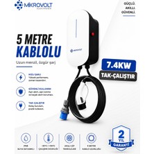 Mikrovolt 7.4kw Wallbox Araç Şarj Istasyonu (Beyaz)
