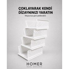 Homer Katlanabilir Raf Istiflenebilir Dolap Içi Düzenleyici Mutfak Rafı Plastik Beyaz Tekli