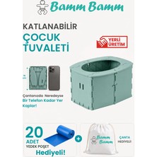 Marvielle Katlanabilir Çocuk Tuvaleti, Portatif Lazımlık Taşıma Çantalı 50KG Taşıma K - Klozet Adaptörü & Lazımlık