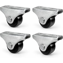 FREKANS Burak 0215 SPS Sabit Mobilya Tekerleği 20 mm Siyah Polyamit Metal Gövdeli (4 Adet)