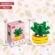 Syn Shop Sukulent Fenestraria Aurantiaca Saksı Çiçek Dekor 88PARÇA Bricks Yapı Blok 3 Boyutlu Puzzle Oyuncak