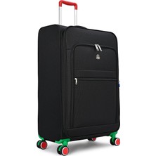 United Colors Of Benetton 14BNT2900-01-S Siyah Çekçekli Kumaş Valiz