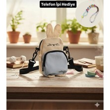 Syn Shop Kawaii Crossbody Kore Teddy Kedi Kalemlik 2li Kullanım Cep Telefonu Çantası Kalem Kutu 20X15CM
