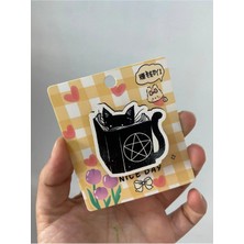 Syn Shop Sanrio Kawai Kuromi Hello Kitty Gotik Goth Gothic Ahşap Rozet Çanta Süsü Cadı Küre Y2K Kpop Anime