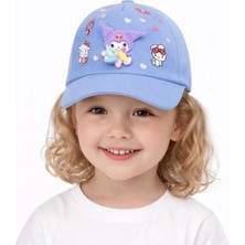 Syn Shop Mavi Kuromi Kız Çocuk Şapka 3D Dönen Rüzgar Gülü Ayarlı Yazlık Güneş Koruyucu Spor Şapka 2-8 Yaş