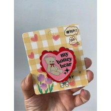 Syn Shop Kawai Teddy Coco Bear Cute Sevimli Ayıcık Ahşap Rozet Çanta Süsü Y2K Kpop Anime Hediye