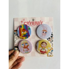 Syn Shop Crybaby Cry Baby 4 Lü Metak Rozet Set Y2K Yaka Çanta Aksesuar