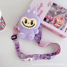 Syn Shop Labubu Kedi Kulaklı Silikon Çanta Cüzdan Kadın Genç Kız Çocuk Bebek 15X9 cm Hediyelik Ayarlı Askı