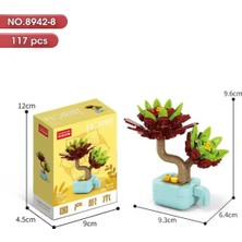 Syn Shop Sukulent Aeonium Arboreum Saksı Çiçek Dekor 117 Parça Bricks Yapı Blok 3 Boyutlu Puzzle Oyuncak