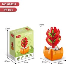 Syn Shop Sukulent Crassula Capitella Saksı Çiçek 94PARÇA Bricks Yapı Blok 3 Boyutlu Puzzle Oyuncak Hediyelik
