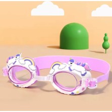 Syn Shop Unicorn Gökkuşağı Tek Boynuz At Figür Deniz Havuz Yüzücü Çocuk Kız Gözlük Kulak Tıkacı Ayarlı