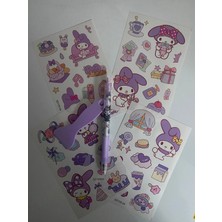 Syn Shop My Melody Melodi Jel Tükenmez Kalem Sticker Etiket Çıkarma Seti