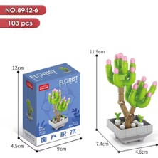 Syn Shop Sukulent Sedum Pachyphyllum Saksı Çiçek Dekor 103PARÇA Bricks Yapı Blok 3 Boyutlu Puzzle Oyuncak