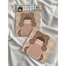 Syn Shop Sanrio Teddy Bear Girl Cute Y2k Kpop Sevimli Kahverengi Ayıcık Kare Not Defteri Kawa