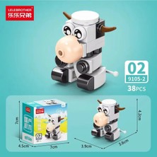 Syn Shop Inek Cow Mini Animals Hayvanlar 38PARÇA Bricks 3D Yap Boz 3 Boyutlu Puzzle Yapı Blok Oyuncak Hediye