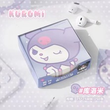 Syn Shop Kuromi Sevimli Kedi Küp Blok Kare Not Defter Memo Pad Ödev 250 Yaprak 8*8 cm Hediyelik