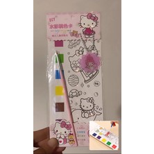 Syn Shop Hello Kitty Sulu Boya Sanat Kit 4yaprak Anahtarlık Fırça Set Kendin Yap Dıy Etkinlik Hediyel