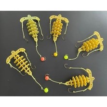 Sazan Yaylı Hazır Takım 3 Iğneli Plastik Hamur Yaylı Rig Takım 5 Adet