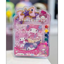 Syn Shop My Melody Kuromi Little Twin Puzzle Dıy Kendin Yapboz Sulu Boya Seti 2sayfa Boyama Sticker Boncuk