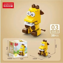 Syn Shop Zürafa Mini Animals Hayvanlar 38Parça Bricks 3d Yap Boz 3 Boyutlu Puzzle Yapı Blok Oyuncak Hediyelik