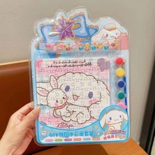 Syn Shop Cinnamoroll Puzzle Dıy Kendin Yap Boz Sulu Boya Seti 2 Sayfa Boyama Sticker Yapışkanlı Boncuk