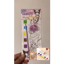 Syn Shop Kuromi Sulu Boya Sanat Kiti 4 Yaprak Anahtarlık Fırça Set Kendin Yap Dıy Etkinlik Aktivite Hediyelik