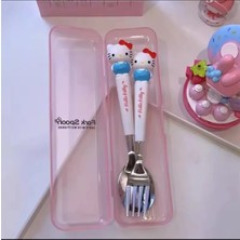 Syn Shop Hello Kitty Y2K Sanrio Kore Kawai Kutulu Çatal Kaşık Set Beslenme