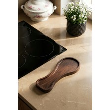 Frolde Akasya Kaşık/kepçe Altlığı – Tezgâh Üstü Spoon Rest, Koyu Ahşap