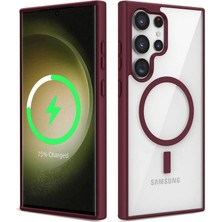 Tele Shop Samsung Galaxy S22 Ultra Kılıf Kenarları ve Magsafe Halkası Renkli Şık Silikon Kapak Mlk/ege