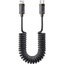 Bomii 29W Pd 3A Spiral Araç Şarj Kablosu Type-C To Lightning Hızlı Şarj Kablosu 480MBPS Data 1.8 Metre
