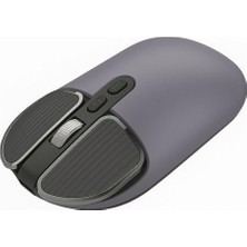 Bomii M203 2.4ghz ve Bluetooth Çift Modlu Taşınabilir Optik Kablosuz Sessiz Mouse, Lila