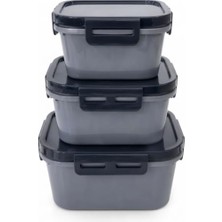 Bomii Saklama Kabı, 3'lü, Kilitli, Seti – Küçük Boy: 11 x 11 Cm, Orta Boy: 13 x 13 Cm, Büyük: 16 x 16 Sızdırmaz Gıda Saklama Kabı | Bpa Free | Buzdolabı, Derin Dondurucu ve Mikrodalga Uyumlu