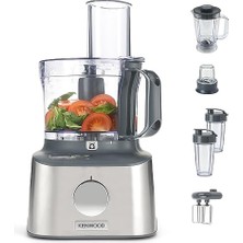 Bomii Multi Pro Compact Mutfak Robotu FDM316SS - 800 W Dayanıklı Motor, 2,1 L Mutfak Robotu ve 3 Çelik Disk, 1,2 L Cam Smoothie Blender, Entegre Dijital Tartı, Cam Doğrayıcı, Narenciye Sıkacağı