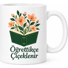 Popüler Sepet Öğrettikçe Çiçeklenir Tasarımlı Porselen Kupa - Model 580